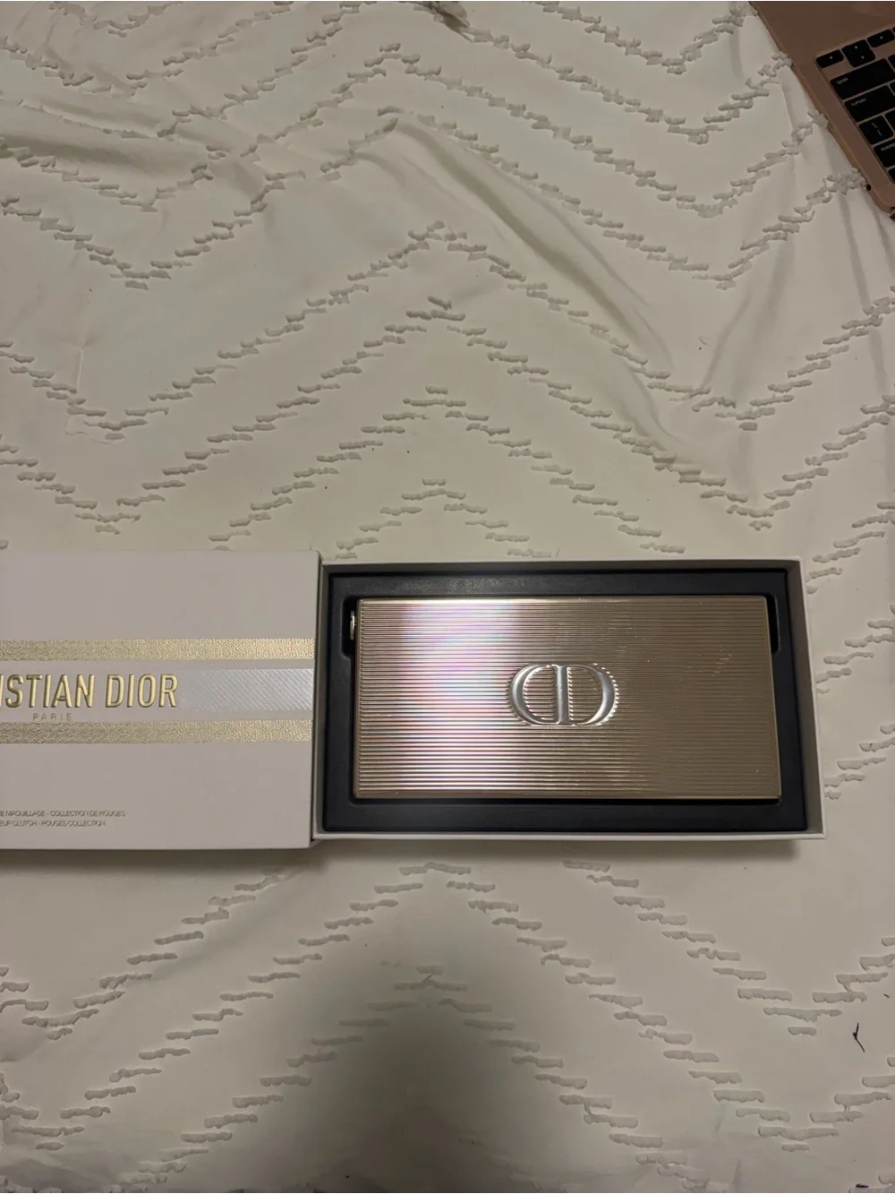 Dior Metallic Gold Clutch Wallet with CD Logo